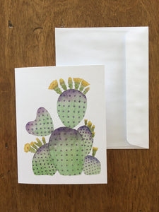 Purple Green Prickly Heart Greeting Card
