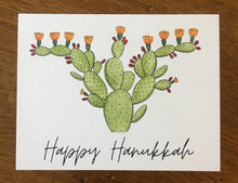 Load image into Gallery viewer, Happy Hanukkah Prickly Pear Menorah Greeting Card
