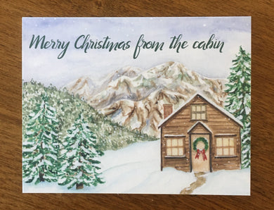 Christmas Cabin Greeting Card