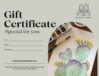 Brushes and Boots Gift Certificate