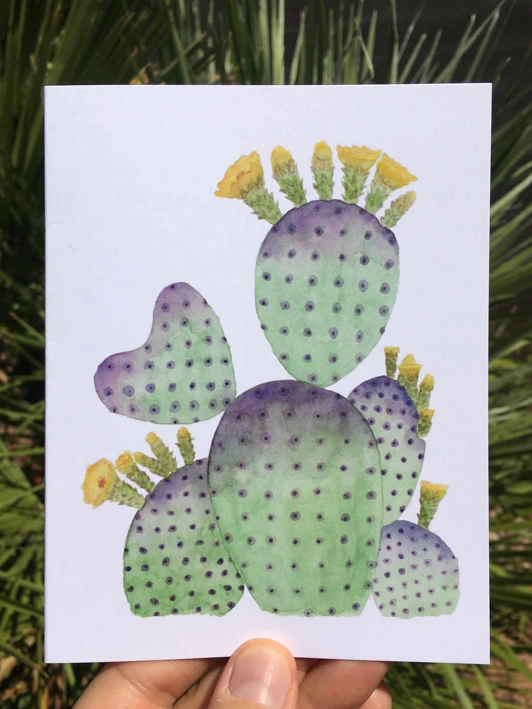 Purple Green Prickly Heart Greeting Card