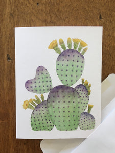 Purple Green Prickly Heart Greeting Card