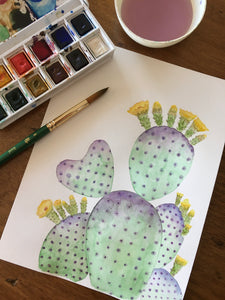 Purple Green Prickly Heart Greeting Card