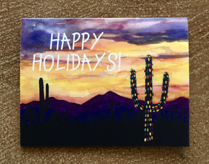 Happy Holidays Saguaro Greeting Card