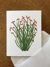 Load image into Gallery viewer, Ocotillo watercolor design by Brushes and Boots on an A2 greeting card