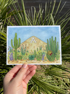 Sentinel Peak 'A' Mountain 5x7 Greeting Card