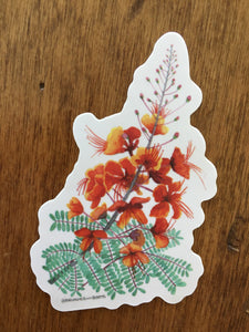 Red Bird of Paradise Vinyl Sticker
