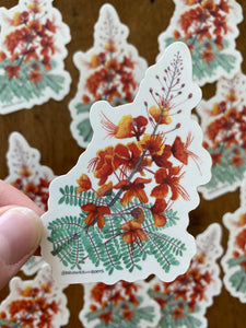 Red Bird of Paradise Vinyl Sticker